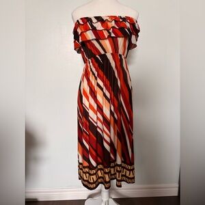 Retro Striped Multicolor Women's Dress